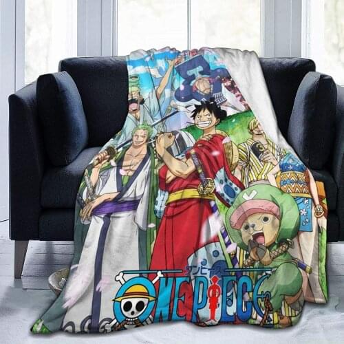Wakaltk One Piece Anime Throw Blanket Microfiber Lightweight Fluffy Cozy Blanket for Couch Sofa Bed 50" X40
