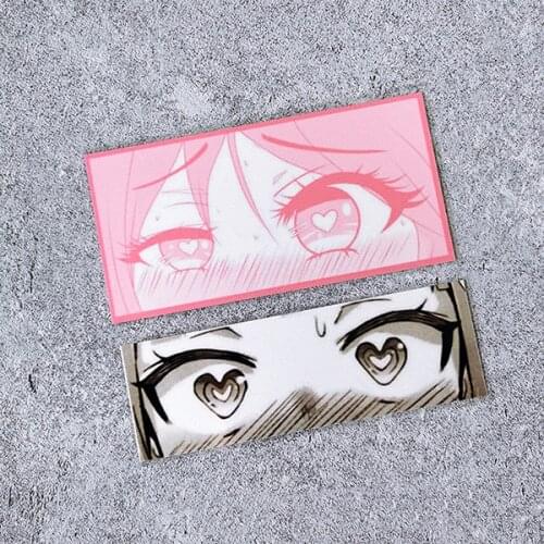 Car Styling Sticker Auto Oil Tank Window Body Vinyl Motorcycle Keyboard Decals for Cartoon Anime Girl Love Shape Eye