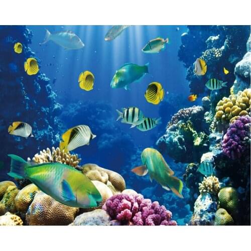 Corals and Fish Under the Sea Party Backdrop Baby Shower Room Decor Photo Booth Studio Prop