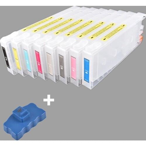T5631-T5639 T6031-T6039 Empty Refillable Ink Cartridge +Chip Resetter For Epson Stylus Pro 7800 9800 7880 9880 Printer 350ml/pcs