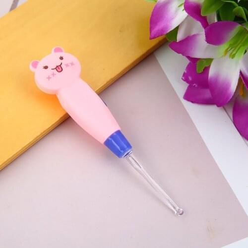 Ear Spoon Cleaning with LED Lighting Cute Cartoon Animal Detachable Earwax Remover Tool Safety Cleaner Spoon for Kids