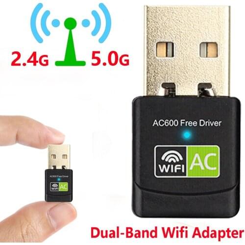5Ghz Wi fi Receiver Antenna USB Wifi Adapter Free Driver 600Mbps USB Ethernet PC Wi-Fi Adapter Lan Wifi Dongle AC Wifi Receiver