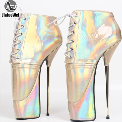 2021 New Women Sexy Ankle Boots 22CM Super High Heel Platform Thin Heels Hoof Sole Ballet Boots