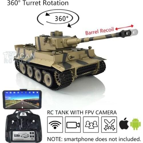 1/16 Heng Long 7.0 Tiger I RTR RC Tank 3818 FPV Camera Metal Wheels Barrel Recoil TH19110-SMT4