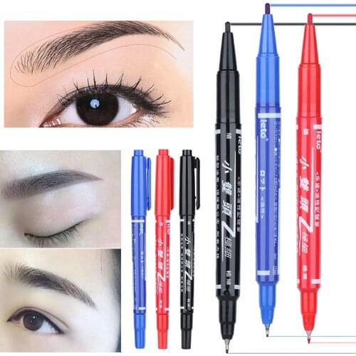10pcs Black/Blue/Red Eyebrow Tattoo Skin Marker Pen Tools Microblading Accessories Tattoo Marker Pen Permanent Makeup