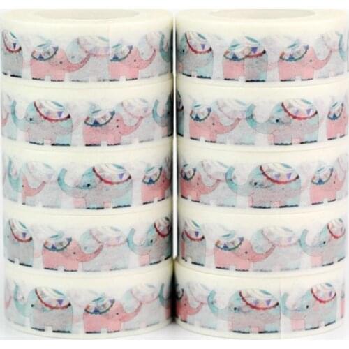 10pcs/lot Decorative Elephant Animal Washi Tapes Paper DIY Scrapbooking Sticker Japanese Masking tape Wholesale Stationery