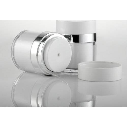 15G 30G 50G Cosmetic Jar Acrylic Cream Refillable Cans Vacuum Bottle Press Style Cream Jar Vials Airless Cosmetic Container