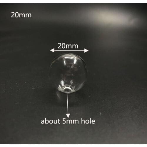 20mm Mini Globe Glass bubble round ball with hole Diy hollow glass orbs ball vial pendants necklace findings Accessories 200pcs