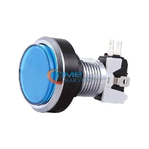 20pcs Silver Plated 46mm Illuminated Round Push Button chrome buttons with Zippy microswitch for Arcade Game Machine Parts