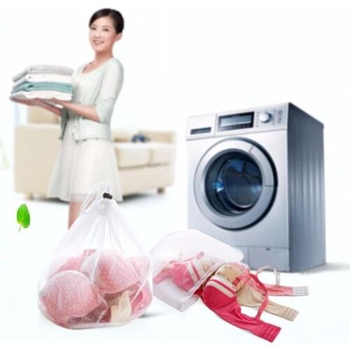 3 Size Drawstring Bra Underwear Socks Foldable Mesh Laundry Bag Household Clothes Laundry Care Accessories