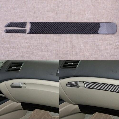 3Pcs/Set Carbon Fiber Storage Box Trim Copilot Panel Cover Passenger Side LHD Fit for Honda Civic 8th 2006-2008 2009 2010 2011