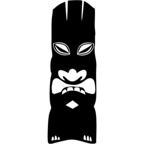 4.8cm*14.2cm Tiki Tolteca Hawaii Fashion Vinyl Car Styling Stickers Decals Black/Silver S3-5130