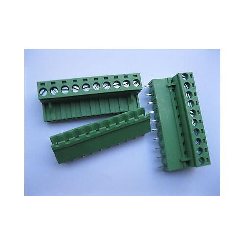 50 pcs 5.08mm Straight 10 pin Screw Terminal Block Connector Pluggable Green
