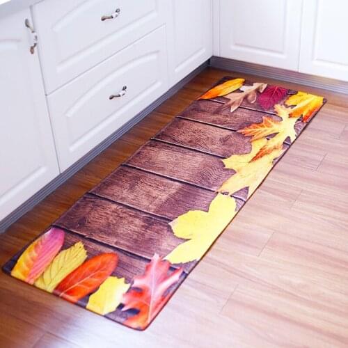60x180CM Kitchen Rug Antiskid Mat for Kitchen Floor Long Door Mat Vintage Style Kitchen Rug Non-Slip Bedroom Bedside Mats