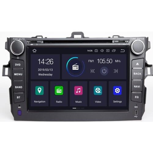 8 IPS Car Android 10 DVD GPS Player For Toyota AURIS 2006 2007 2008 2009 2010 2011 Vehicle Navigation Raido BT Wifi/4G MAP DAB