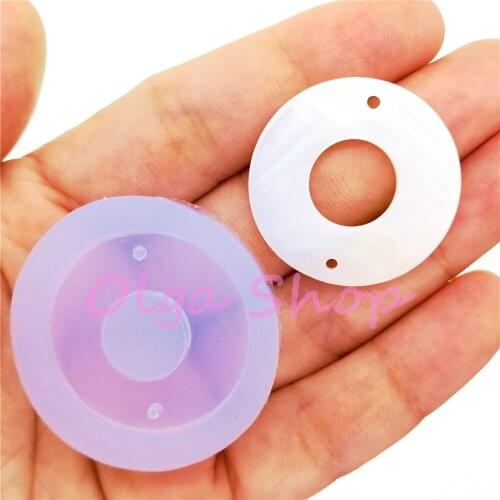 BYL504 30.0mm Round Earrings Silicone Mold Earrings Pendant Necklace Making Cabochon Resin Clay Craft Fondant Cake Decoration