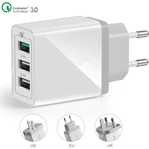 QC3.0 quick charge 3 USB Travel charge British standard, European standard and American standard phone charge head