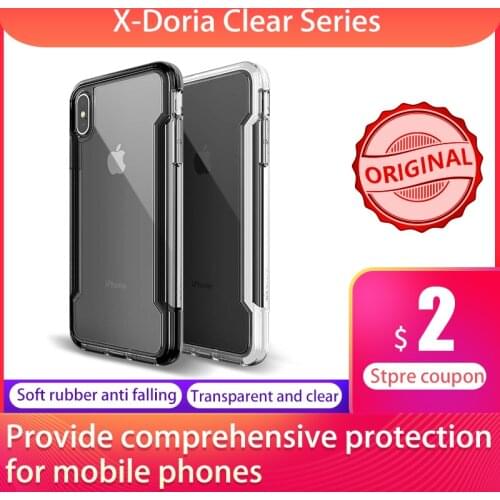 X-Doria Phone Case For iPhone X XR XS Max Defense Clear Military Grade Drop Tested Case For iPhone X XR XS Max Transparent Cover