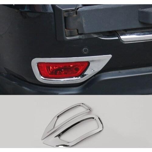 For Jeep Grand Cherokee 2011 -2014 ABS Chrome Exterior Rear Fog light Lamp Decor Frame Cover Trim Car Styling Accessories 2pcs