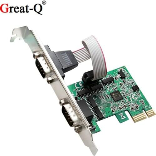 Dual RS232 Serial COM to PCI Express expansion Card PCIE DB9 Adapter AX99100 chip for Desktop PC