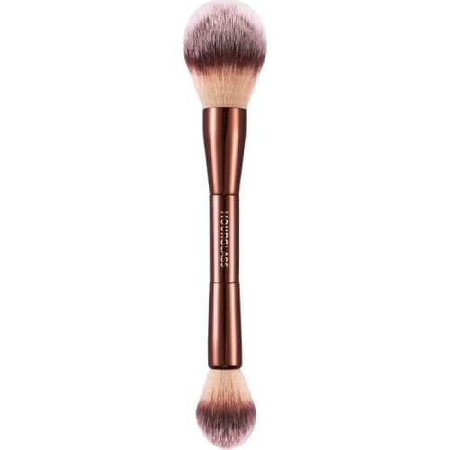 HG Veil Double-ended Highlighter Powder Brush Cosmetic Blusher Blending Makeup Brush with Box Metal