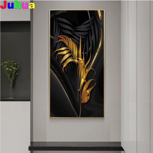 Golden Leaf 5D DIY Diamond Embroidery plant diamond painting Full Square/Round mosaic Cross Stitch home decor