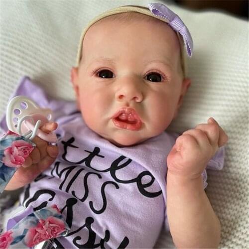 NPK 55CM reborn baby doll saskia popular newborn doll lifelike soft touch cuddly baby collectible art doll