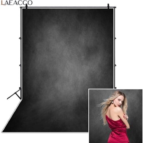 Laeacco Photo Backdrop Vintage Grunge Black Gradient Solid Color Photography Background Newborn Baby Portrait Photo Shoot Studio