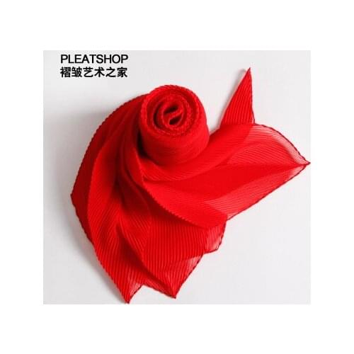 HOT SELLING Miyake fold fashion life pure color silk scarves IN STOCK