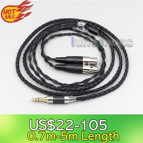 LN006444 2.5mm 3.5mm XLR Balanced 8 Core OCC Silver Mixed Headphone Cable For Audeze LCD-3 LCD-2 LCD-X LCD-XC 4z MX4 GX