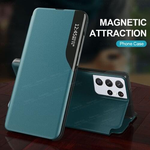 Magnetic Smart Flip Case For Samsung Galaxy S21 Ultra S 21 Plus S21Ultra S21Plus 5G S21+ 5G Phone Cover Stand Shockproof Fundas