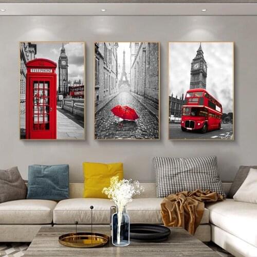 Nordic Art Gig Ben Landscape Canvas Paintings on the Wall Art Posters And Prints Paris Tower Canvas Pictures For Living Room