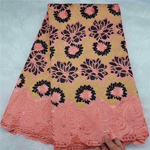 New Swiss Voile Lace Fabric In Switzerland 2021 High Quality Nigerian Party Embroidery African Cotton Lace Material 5 Yards NC3
