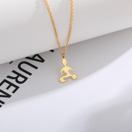 New Fun Human Steel Stainless Steel Necklace For Women Man Lovers Clover Gold Color Pendant Necklace Engagement Jewelry Best Gi