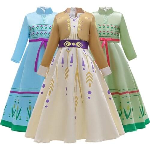 New Years childrens clothing cosplay Snow Princess with bow girdle tail princess dress girls Christmas party costume