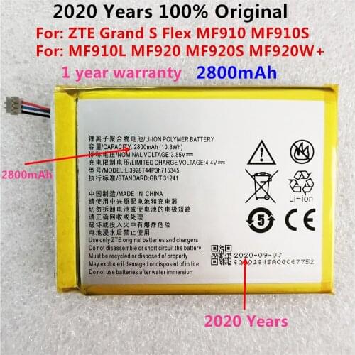 Original 2800mAh LI3820T43P3h715345 Battery For ZTE Grand S Flex MF910 MF910S MF910L MF920 MF920S MF920W+ Phone Battery