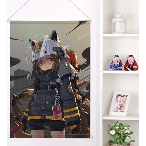 Flat New Japanese Anime Cartoon Arknights Peach Skin Velvet Wall Scroll Poster Print Wall Art ainting Cuadros