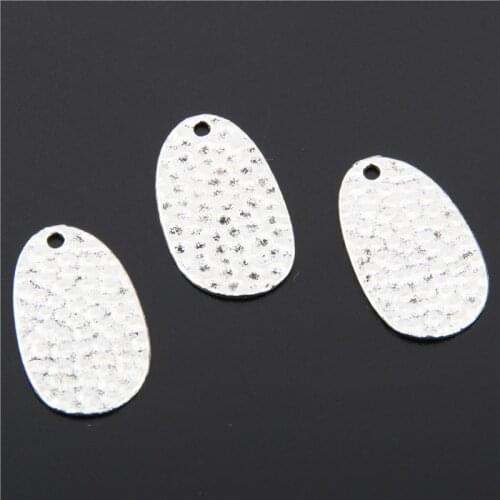 40pcs Silver Color Oval-shaped Charms Pendant Crafts Diy Handmade Jewelry Finding A2659