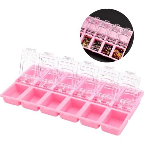 Practical Jewelry Storage Plastic Compartment Storage Box Jewelry Earring Sequin Glitter Bin Case Container Storage Boxes