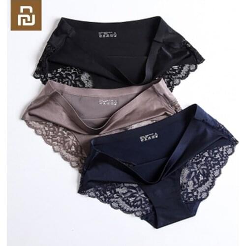 Xiaomi youpin luxury pearlescent cloth lace stitching sexy panties one-piece seamless womens panties briefs
