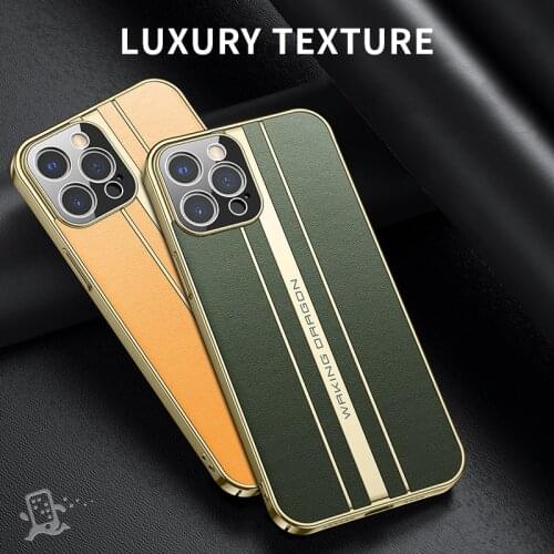 Luxury Business Shockproof Camera Len Protection Genuine Leather Phone Case For iPhone 12 Pro Max Cellphone Back Cover Funda Bag