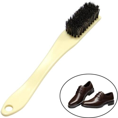 Cleaning Brush Long Plastic Handle Bristle Horse Hair Brush Shoe Boot Polish Shine Cleaning Dauber Shoe