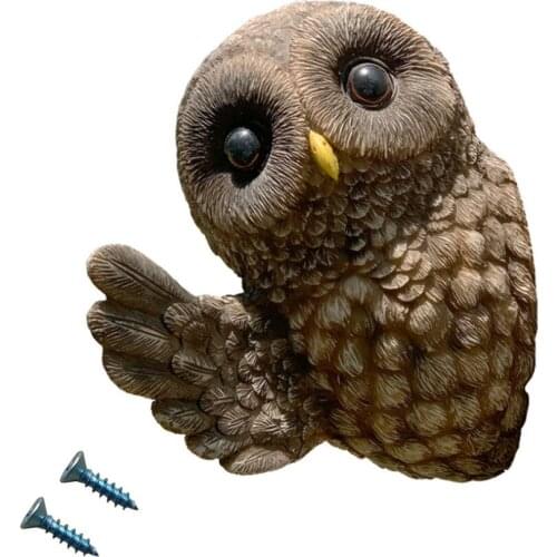Sculpture Owl Tree Hugger Garden Art Courtyard Decoration Waterproof Outdoor Resin Durable Anging Figurine Yard Decorative