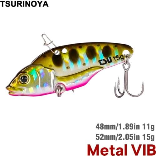 TSURINOYA Metal VIB Lure ATTACKER 11g 15g Vibration Spoon Hard Baits Mackerel Bass Pike Freshwater Winter Wobblers
