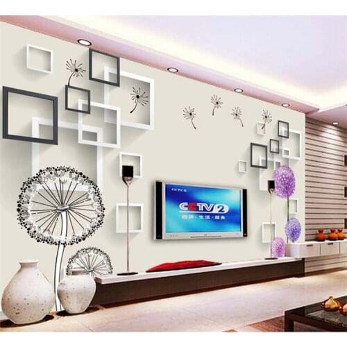 TV background wallpapers 3d 3d living room video wall large murals bedroom simple seamless wall cloth dandelion