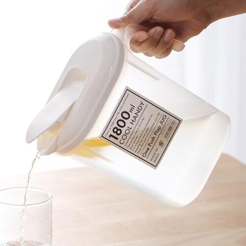 Japan Import 1800ml Plastic Juice Water Bottle Jug Drinkware Large Capacity Bottles Cold Water Pot Household Fashion Storage