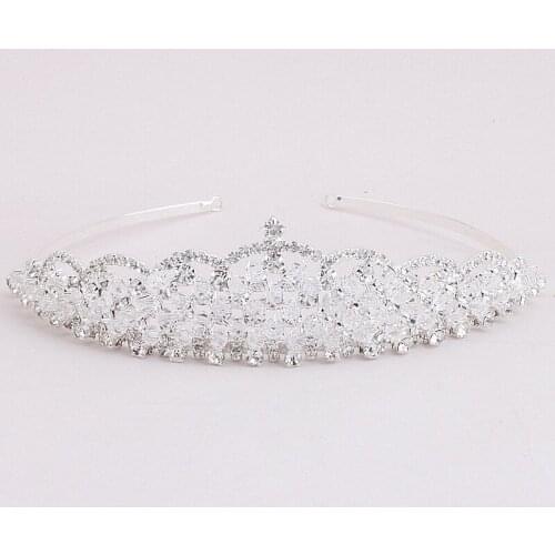 SLBRIDAL Elegant Rhinestones Crystals Wedding Tiara Bridal Bridesmaids Hair Accessories Princess Pageant Royal Crown Women