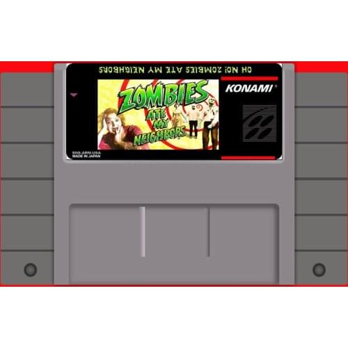 Zombies Ate My Neighbors 16 bit Big Gray Game Card For USA NTSC Game Player