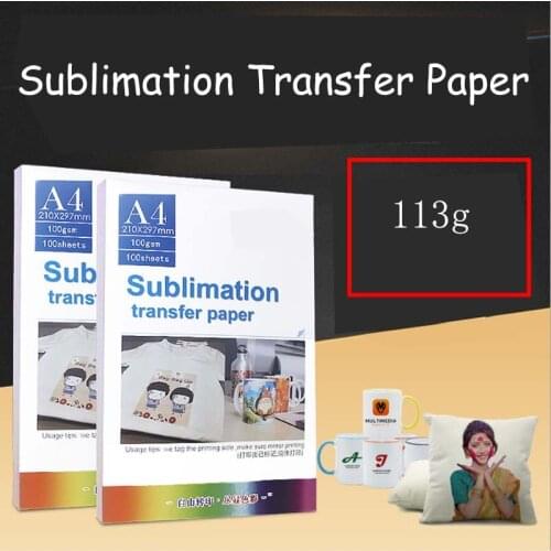 10/50/100sheets A4 Sublimation Transfer Photo Paper 113G for Polyester T-Shirt Cushion Fabrics cup Phone Case Printing Design