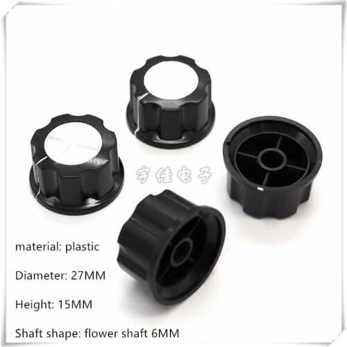10 Piece 27*15MM plastic knob cap potentiometer encoder switch knob is suitable for flower shaft 6MM